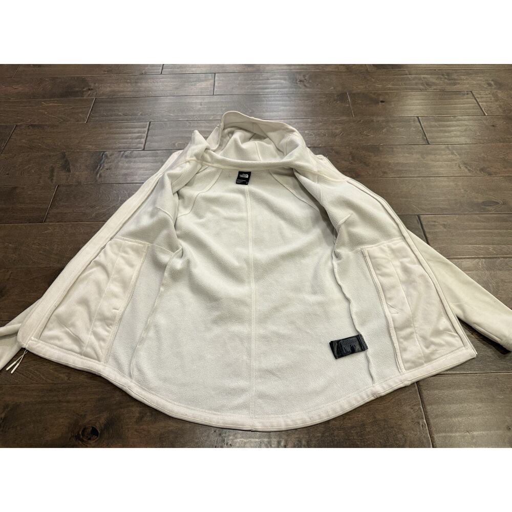 The North Face Womens Cream Ivory Full Zip Lightweight Hooded Fleece Jacket XS - Picture 5 of 9
